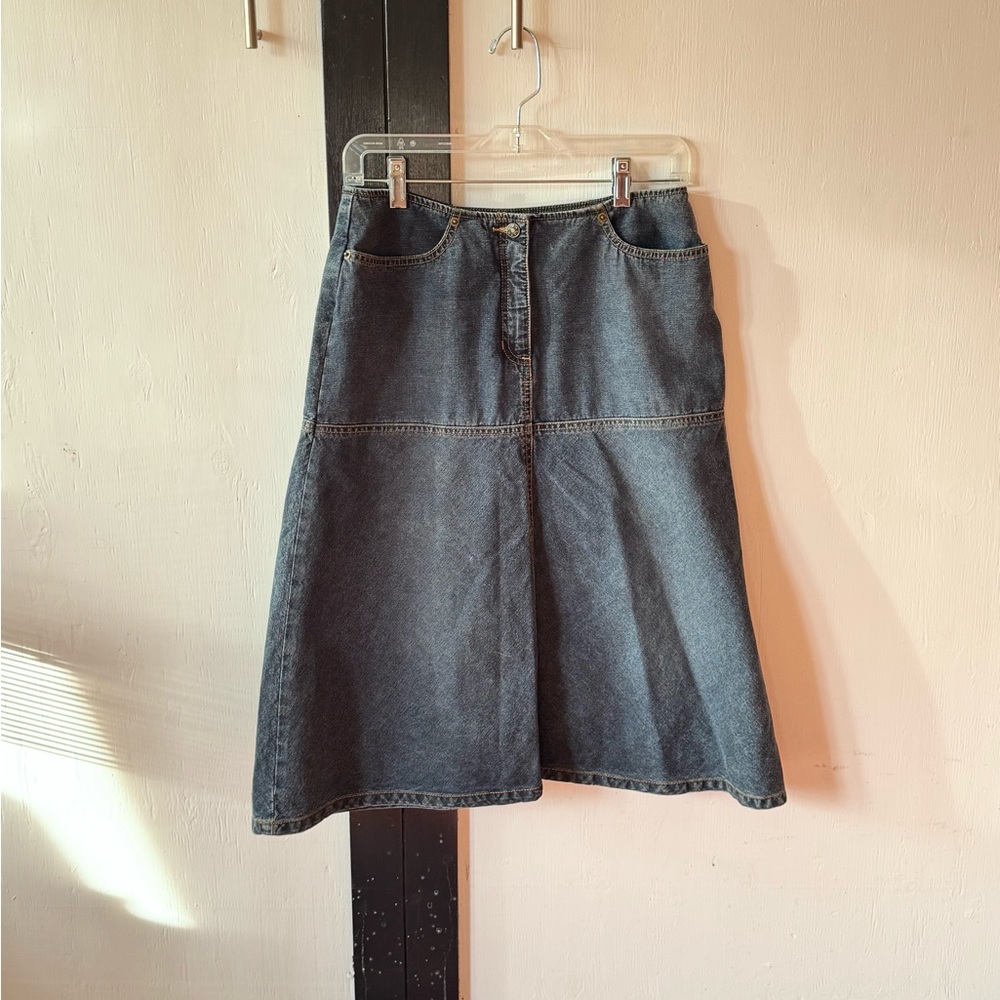 Halogen Denim A-Line Knee-Length